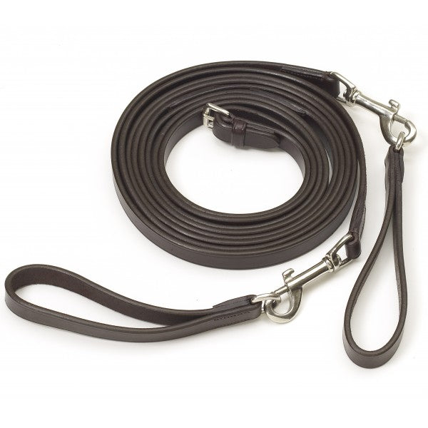 Camelot Leather Draw Reins with snaps/ girth loop