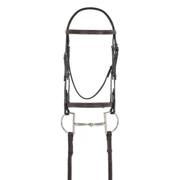 Ovation Elite Collection - Fancy Raised Comfort Crown Padded Bridle w/ Fancy Raised Laced Reins