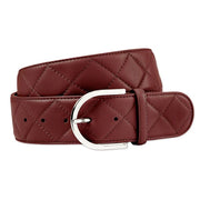 The Tailored SportsMan Quilted Leather Belt - Burgundy